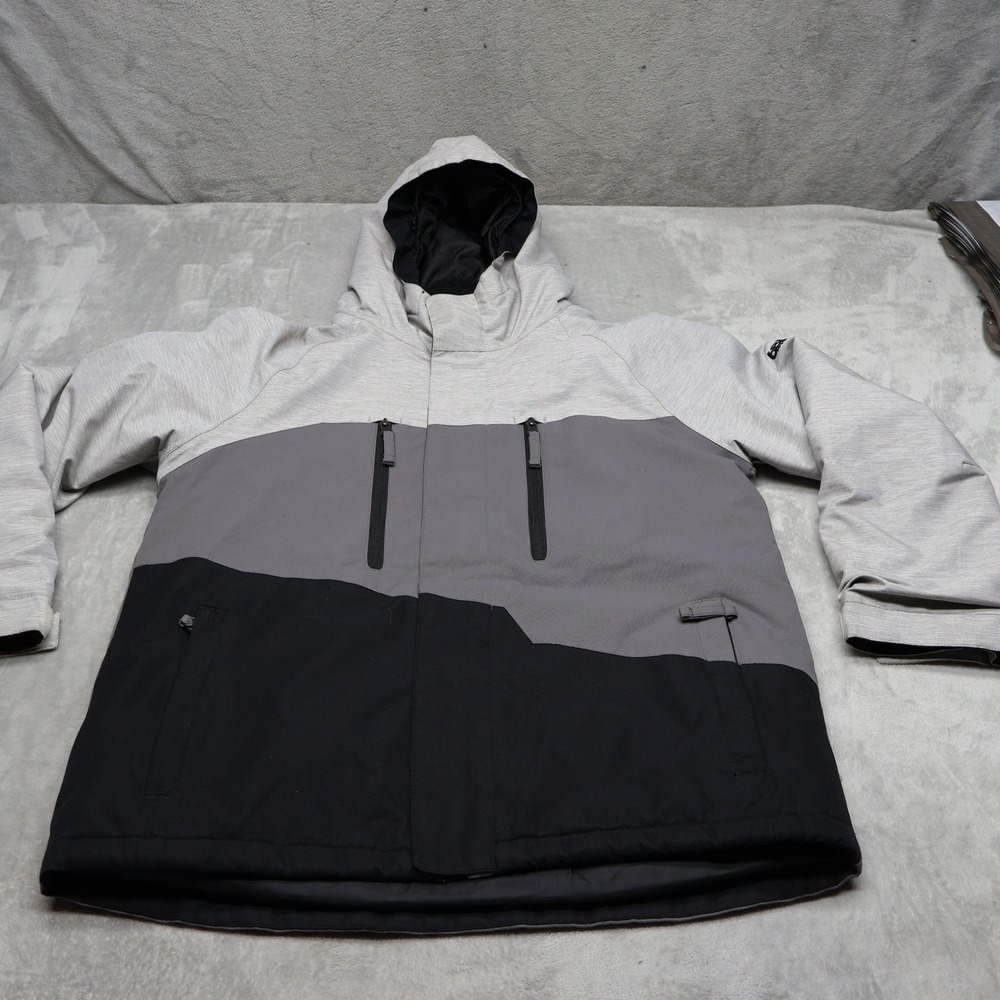 686 Jacket Boys XL Grey Geo Insulated Waterproof InfiDRY Hooded Ski Snow Winter